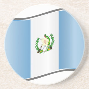 Wellenförmige Guatemala-Flagge Getränkeuntersetzer