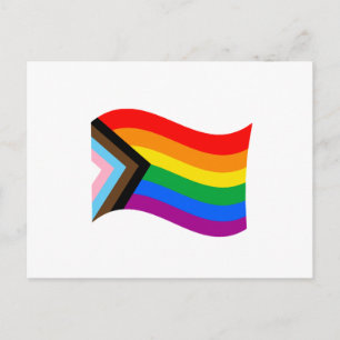 Wellenförmige Progress Pride-Flagge Postkarte