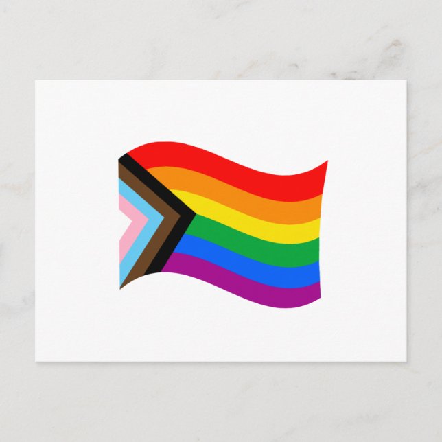 Wellenförmige Progress Pride-Flagge Postkarte (Vorderseite)