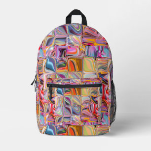 Wellenförmige Quadrate der Zeit Bedruckter Rucksack