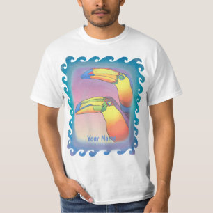 Wellenförmige Zwei Tukane  T-Shirt