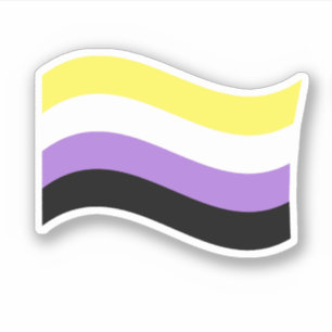 Wellenförmiger Nonbinary-Flaggen-Aufkleber Aufkleber