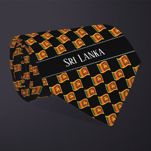 Wellenförmiges Sri Lanka-Flaggenmuster Krawatte