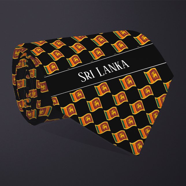 Wellenförmiges Sri Lanka-Flaggenmuster  Krawatte (Von Creator hochgeladen)