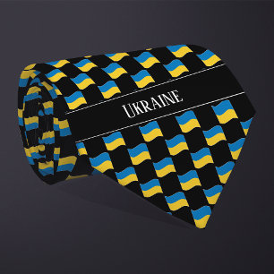Wellenförmiges Ukraine-Flaggenmuster Krawatte