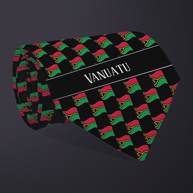 Wellenförmiges Vanuatu-Flaggenmuster  Krawatte (Von Creator hochgeladen)