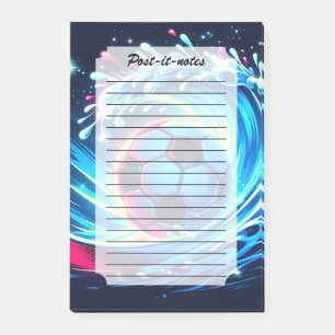 Wellenfußballball Futuristische Ozean Fußball Surf Post-it Klebezettel
