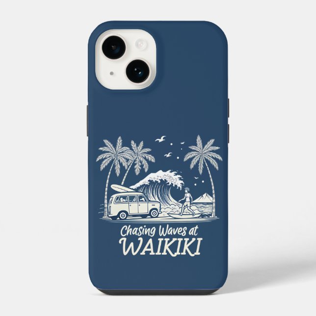 Wellenjagd in Waikiki iPhone Hülle (Rückseite)
