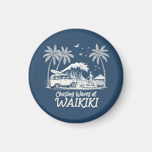 Wellenjagd in Waikiki Magnet