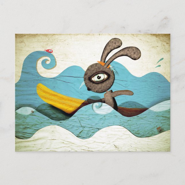 Wellenreiten Postkarte (Vorderseite)