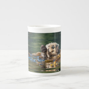Wellenseeotter Prozellantasse