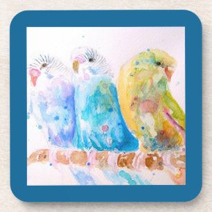 Wellensittich Sittich Budgerigar Budgies Türkis Bl Getränkeuntersetzer