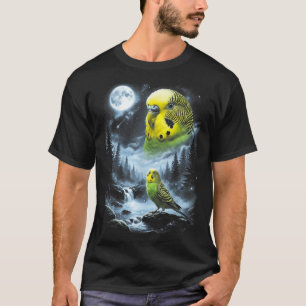 Wellensittich Sittich Heult am Mond 90er Retro Vog T-Shirt