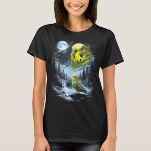 Wellensittich Sittich Heult Bei Mond 90er Retro Vo T-Shirt