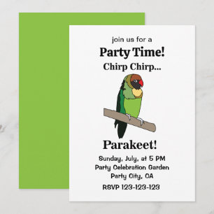 Wellensittich-Vogel-Lustige-Party Einladung