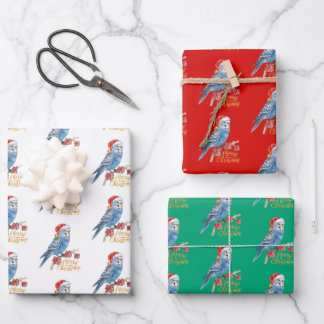 Wellensittich-Weihnachtspapier Geschenkpapier Set