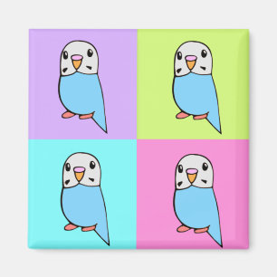 Wellensittiche Pop Art Magnet