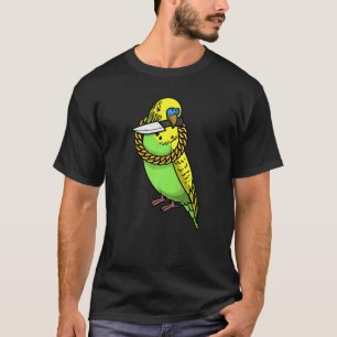 Wellensittichpapagei Budgerigar Vogel mit Messer T-Shirt