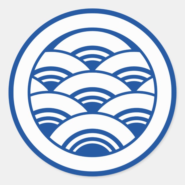 Wellenüberschneidungen im Kreis Runder Aufkleber (Vorderseite)