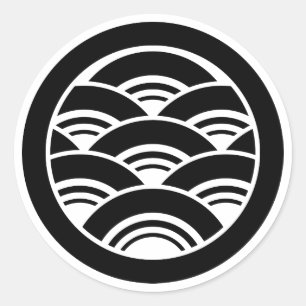 Wellenüberschneidungen im Kreis Runder Aufkleber
