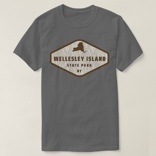 Wellesley Island Staat Park New York Tree Log Text T-Shirt (Design vorne)