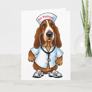 Wellhowl-Basset-Hund im Krankenpflegebereich Karte