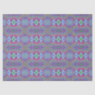 Wellig Himmelblau Mehrfarbiges Trippy-Muster Seidenpapier