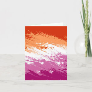 Wellig Trippig Groovy Abstrakte Lesbische Pride-Fl Karte