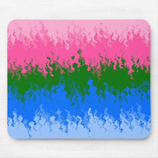Wellig-trips abstraktes omniromantisches Stolzflag Mousepad (Vorne)