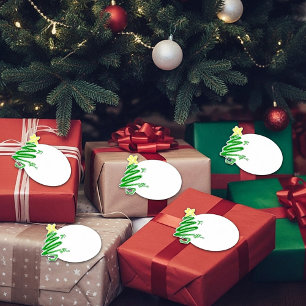 Wellige Baum-Geschenkanhänger Aufkleber