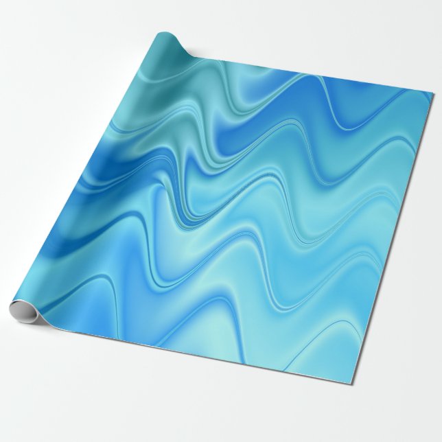 Wellige blaue Abstraktion Geschenkpapier (Ungerollt)