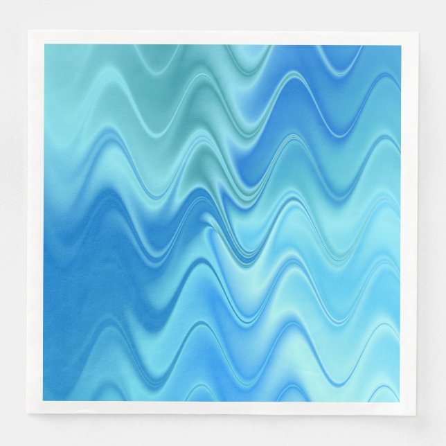 Wellige Blaue Abstraktion Serviette (Vorderseite)