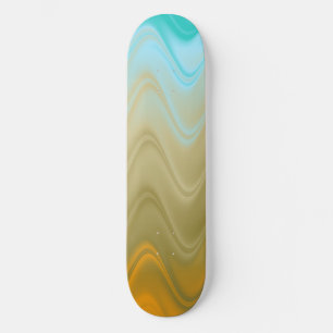 Wellige Blaue Grüne Orange Abstrakte Skateboard