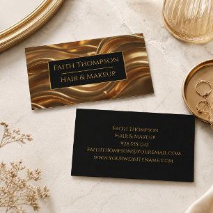 Wellige Goldene Element Hairstylist Visitenkarte