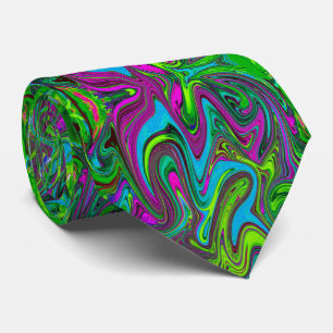Wellige grüne, blaue und magentafarbene abstrakte krawatte