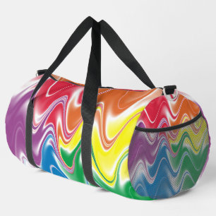 Wellige mehrfarbige abstrakte große duffle bag