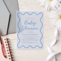 Wellige moderne kurvige Retro-Junge-Staubblau-Baby