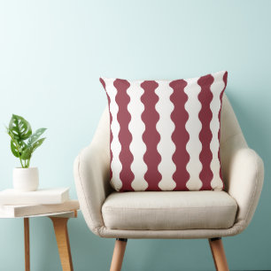 Wellige Streifen Modern Cottagecore Cranberry Couc Kissen