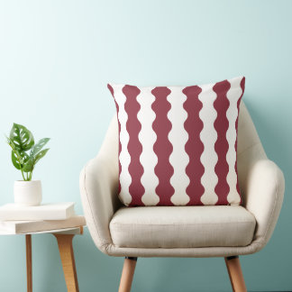 Wellige Streifen Modern Cottagecore Cranberry Couc Kissen