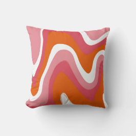 Wellige und Groovy Pink und Orange Kissen
