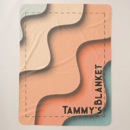 Welliges 3D-Retro-Einzelname mit Ecktext Sherpadecke