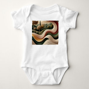Welliges abstraktes Landschaftsbild – Künstlerisch Baby Strampler