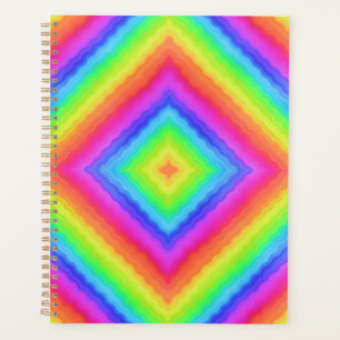 Welliges farbenfrohes quadratisches psychedelische planer