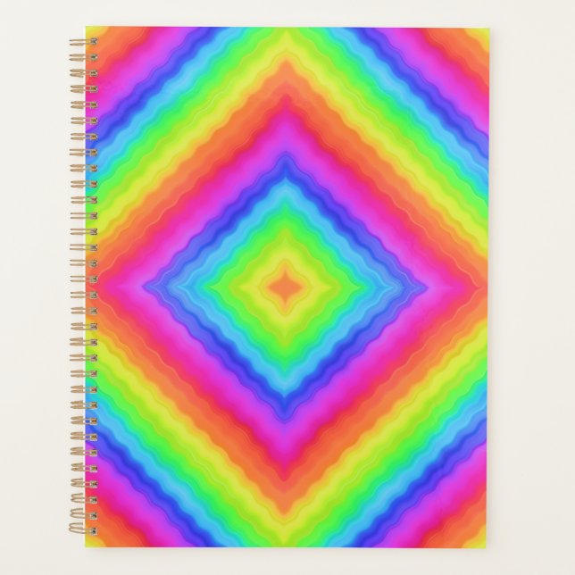 Welliges farbenfrohes quadratisches psychedelische planer (Vorderseite)