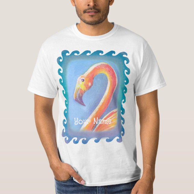 Welliges Flamingo T-Shirt (Vorderseite)