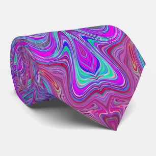 Welliges Magenta- und Blaues Trippy-Marmorierungsm Krawatte