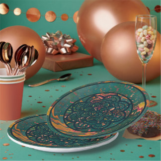 Welliges Mandala-Papierplate Pappteller