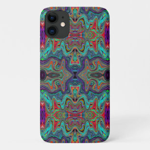 Welliges Meeresschaum Grün und Rotes Trippy-Muster Case-Mate iPhone Hülle