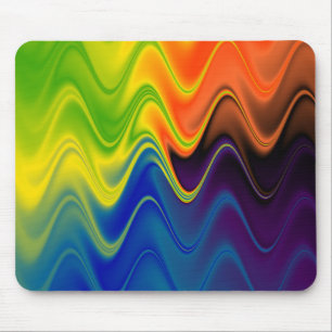Welliges mehrfarbiges Abstrakt Mousepad