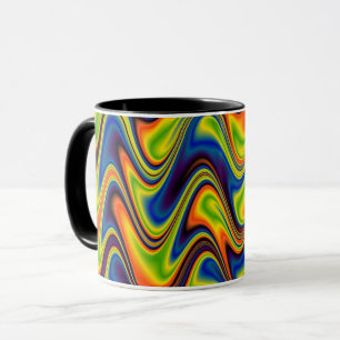 Welliges mehrfarbiges Abstrakt Tasse